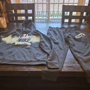 Nike Black and White Hoodie and Joggers Set